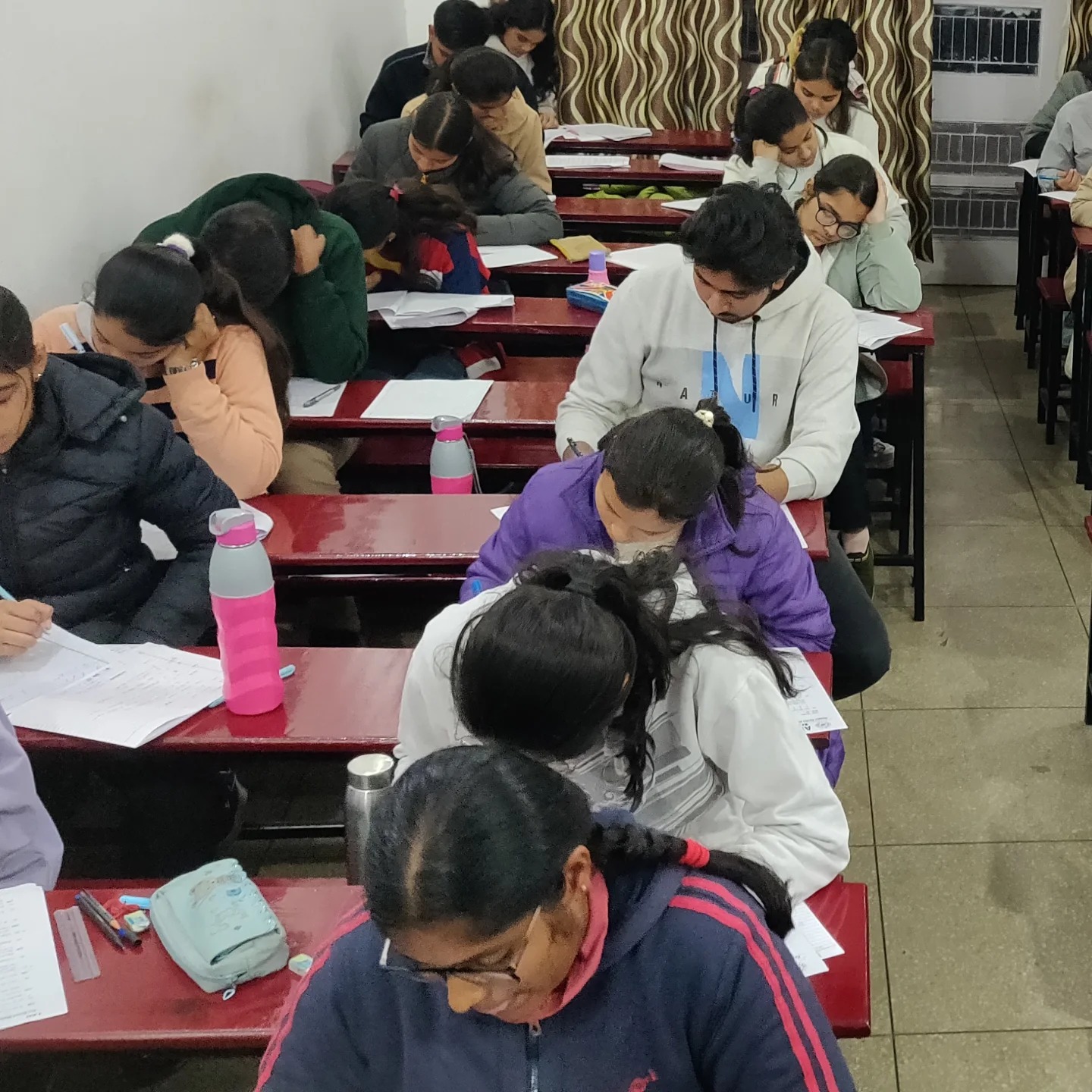 Students attending a classroom learning session